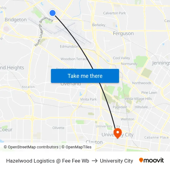 Hazelwood Logistics @ Fee Fee Wb to University City map