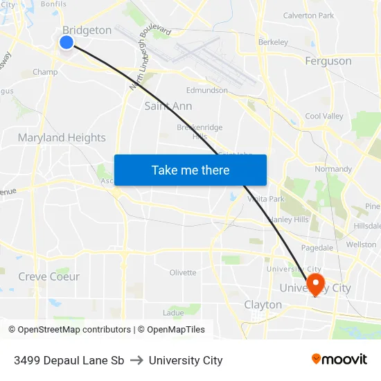3499 Depaul Lane Sb to University City map