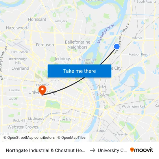Northgate Industrial & Chestnut Health to University City map