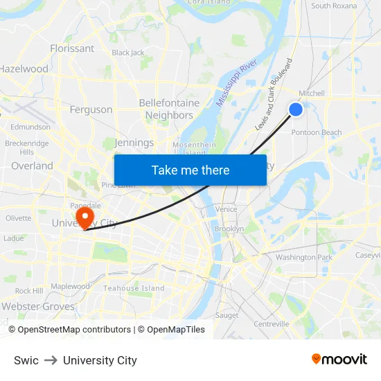 Swic to University City map