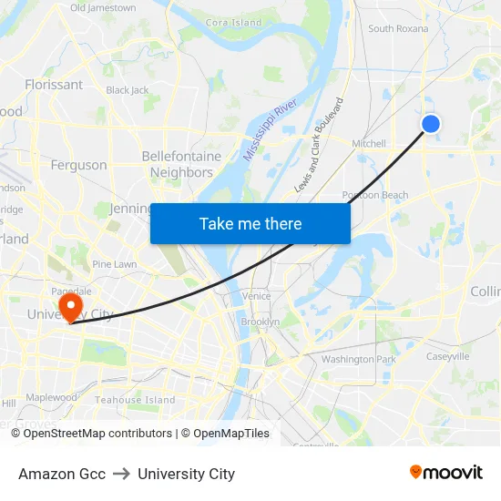 Amazon Gcc to University City map