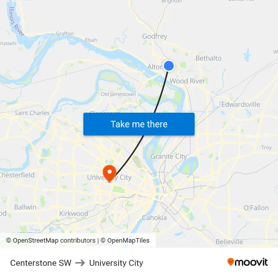 Centerstone SW to University City map