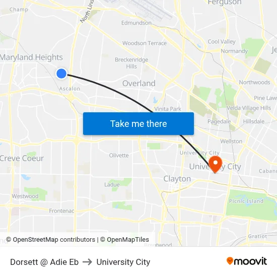 Dorsett @ Adie Eb to University City map