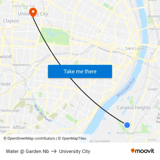Water @ Garden Nb to University City map