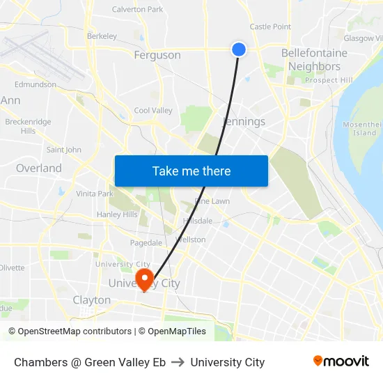 Chambers @ Green Valley Eb to University City map