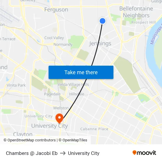 Chambers @ Jacobi Eb to University City map