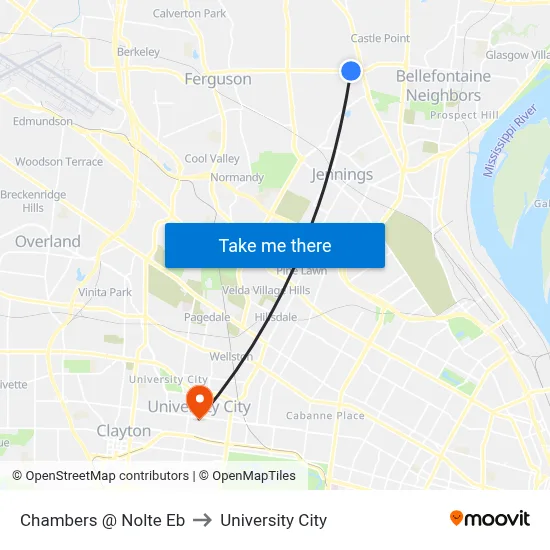 Chambers @ Nolte Eb to University City map