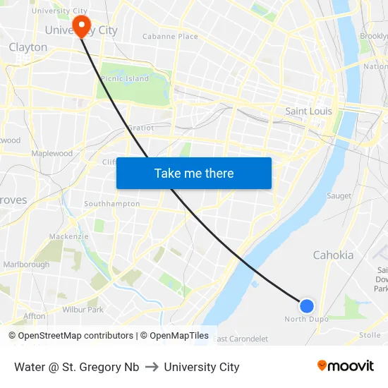 Water @ St. Gregory Nb to University City map