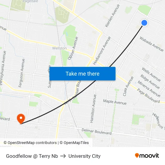 Goodfellow @ Terry Nb to University City map