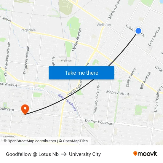 Goodfellow @ Lotus Nb to University City map