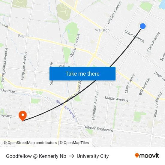 Goodfellow @ Kennerly Nb to University City map