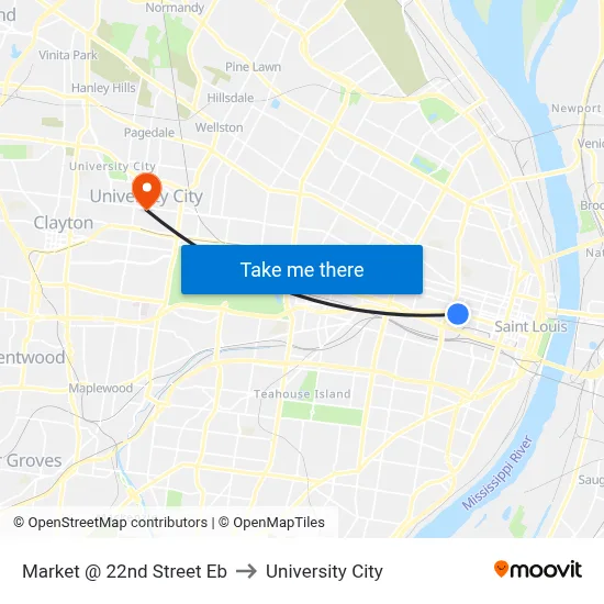 Market @ 22nd Street Eb to University City map