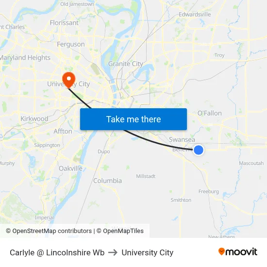 Carlyle @ Lincolnshire Wb to University City map