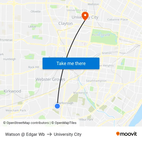 Watson @ Edgar Wb to University City map