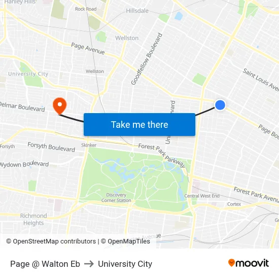 Page @ Walton Eb to University City map