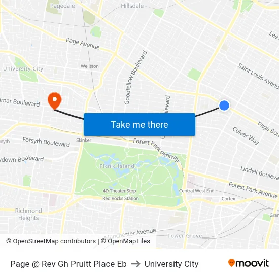 Page @ Rev Gh Pruitt Place Eb to University City map