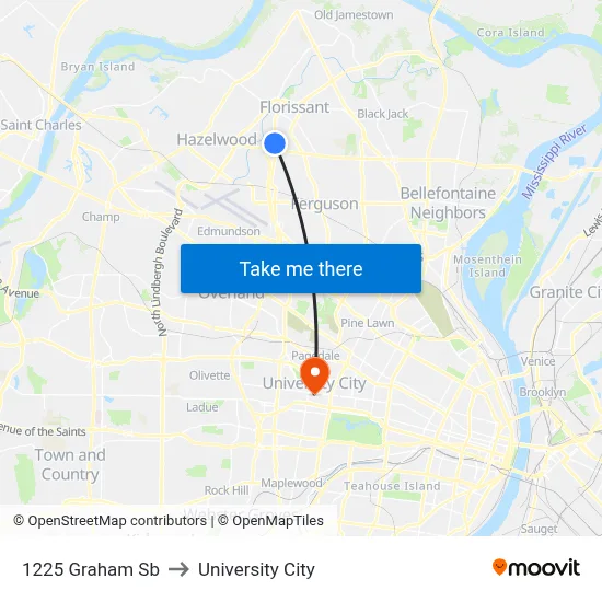 1225 Graham Sb to University City map