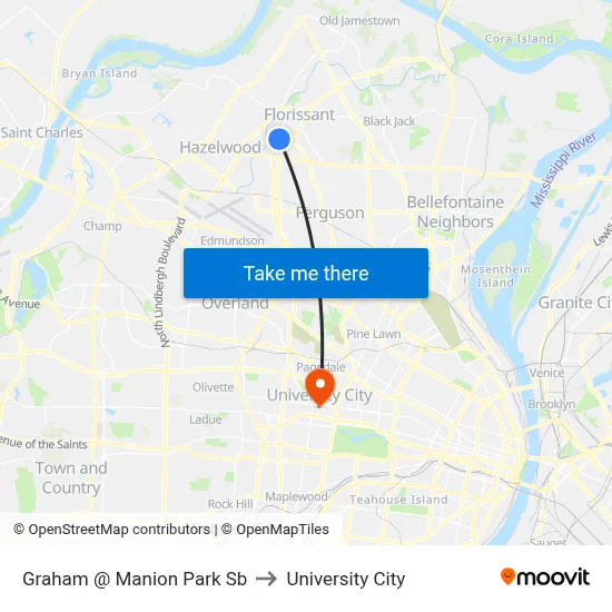 Graham @ Manion Park Sb to University City map