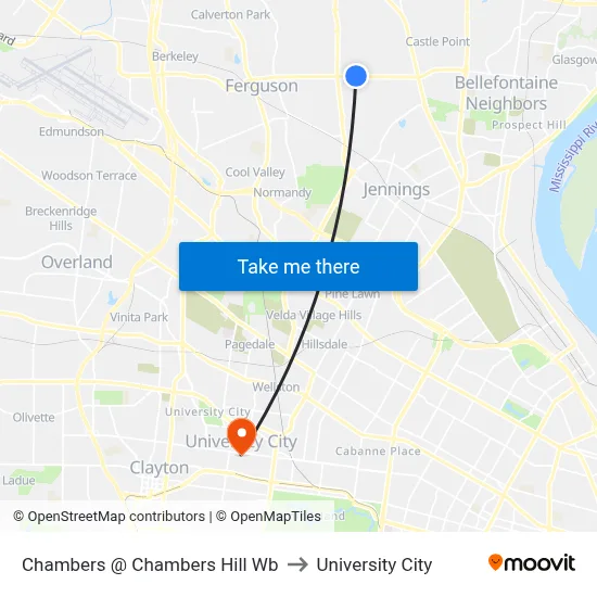 Chambers @ Chambers Hill Wb to University City map