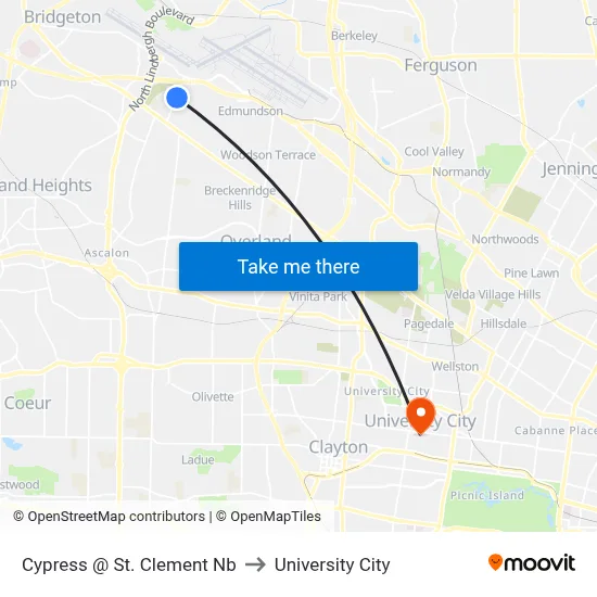 Cypress @ St. Clement Nb to University City map