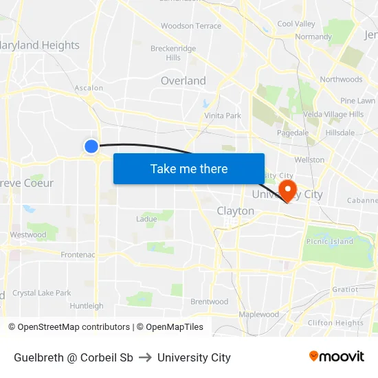 Guelbreth @ Corbeil Sb to University City map