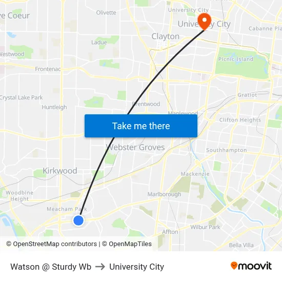Watson @ Sturdy Wb to University City map
