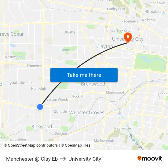Manchester @ Clay Eb to University City map