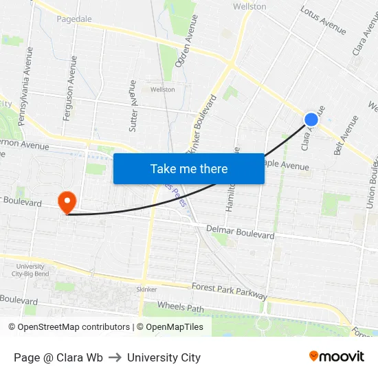 Page @ Clara Wb to University City map