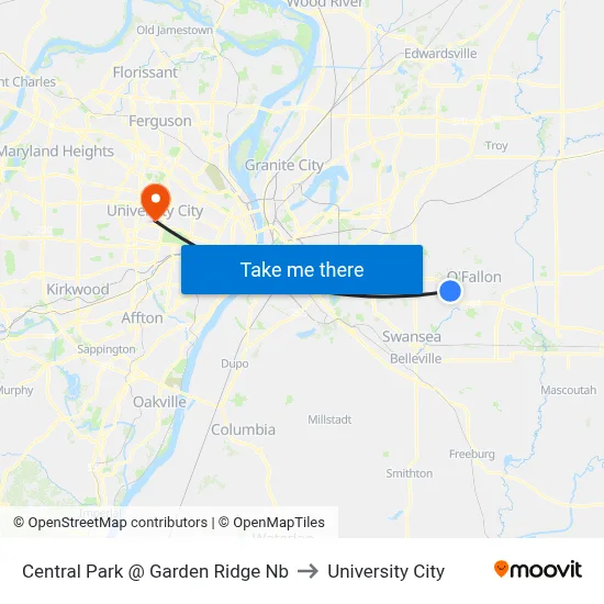 Central Park @ Garden Ridge Nb to University City map