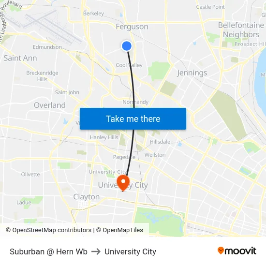 Suburban @ Hern Wb to University City map