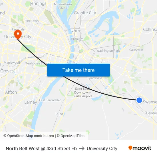 North Belt West @ 43rd Street Eb to University City map