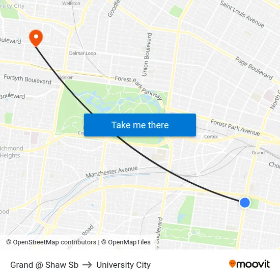 Grand @ Shaw Sb to University City map