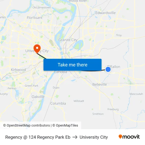 Regency @ 124 Regency Park Eb to University City map