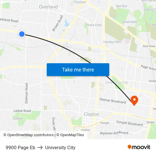 9900 Page Eb to University City map