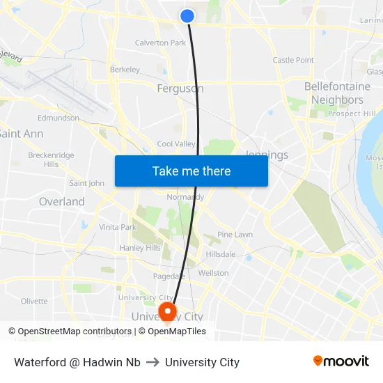 Waterford @ Hadwin Nb to University City map