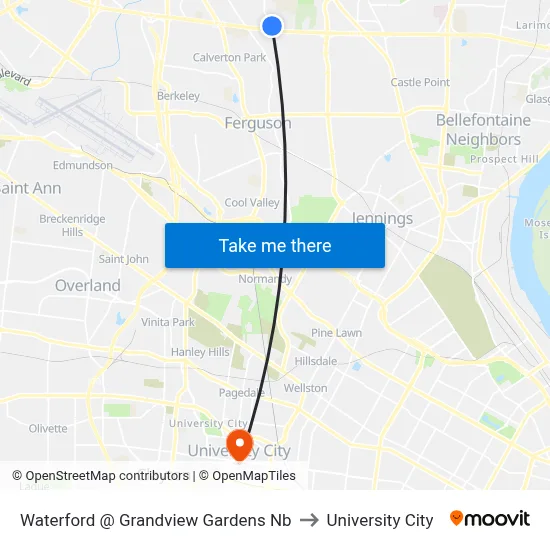 Waterford @ Grandview Gardens Nb to University City map
