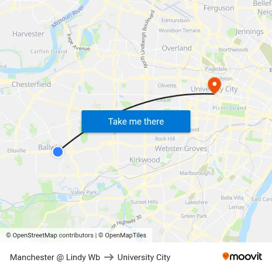 Manchester @ Lindy Wb to University City map