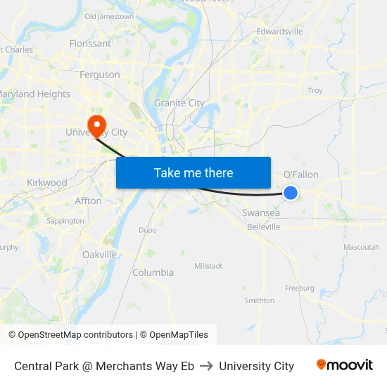 Central Park @ Merchants Way Eb to University City map