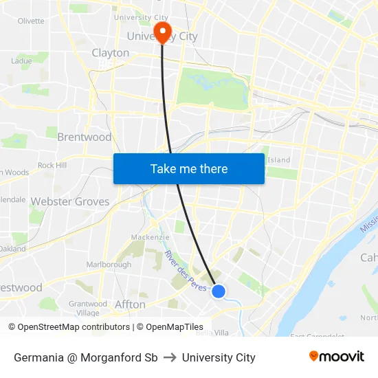 Germania @ Morganford Sb to University City map