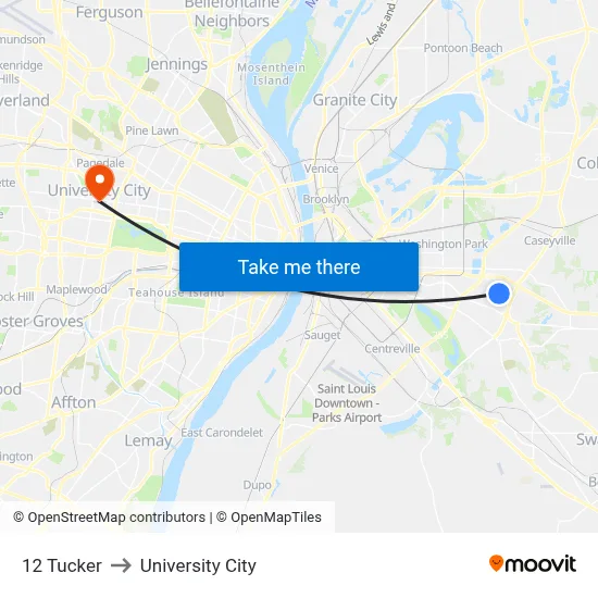 12 Tucker to University City map