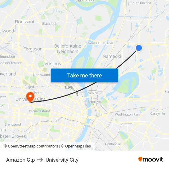 Amazon Gtp to University City map