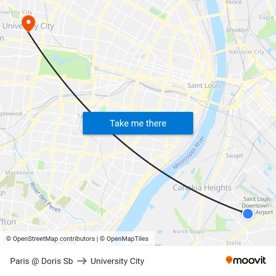Paris @ Doris Sb to University City map