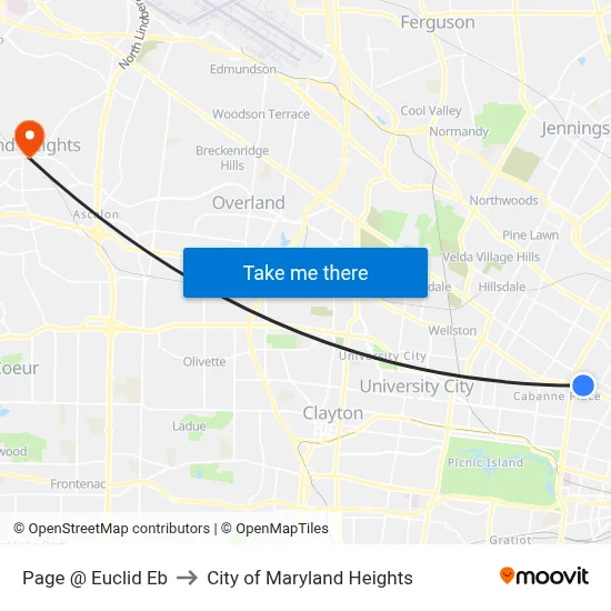 Page @ Euclid Eb to City of Maryland Heights map