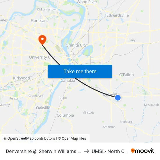 Denvershire @ Sherwin Williams Entrance Sb to UMSL- North Campus map
