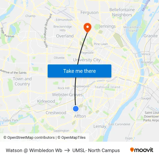 Watson @ Wimbledon Wb to UMSL- North Campus map