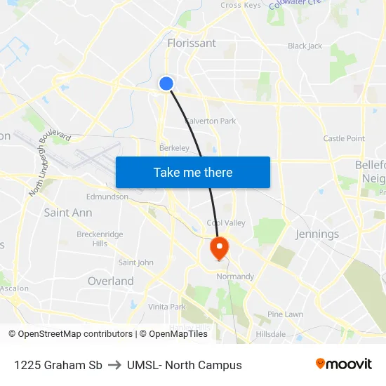 1225 Graham Sb to UMSL- North Campus map