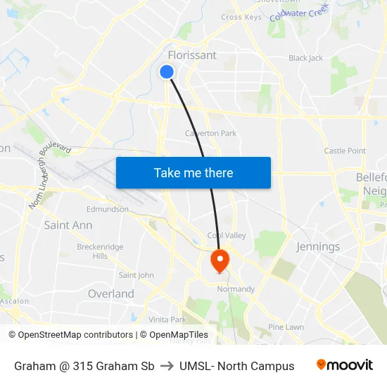 Graham @ 315 Graham Sb to UMSL- North Campus map