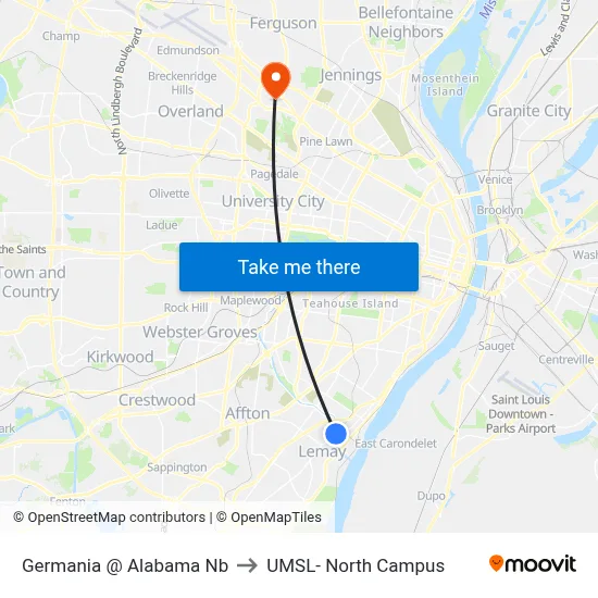 Germania @ Alabama Nb to UMSL- North Campus map