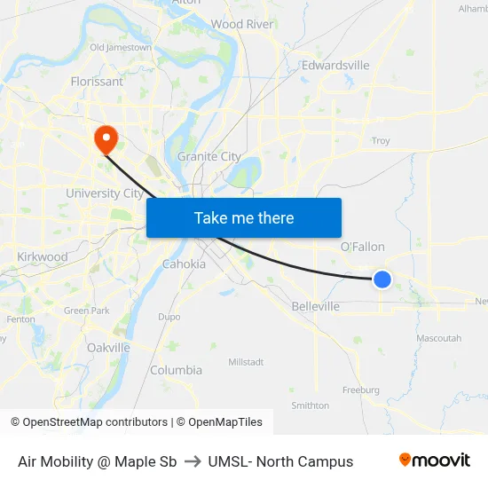 Air Mobility @ Maple Sb to UMSL- North Campus map