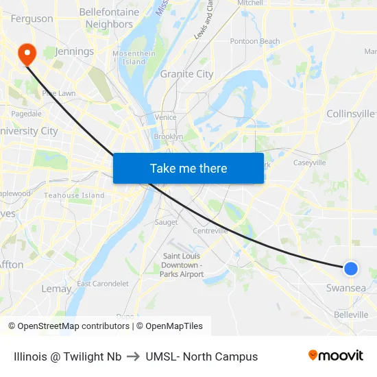 Illinois @ Twilight Nb to UMSL- North Campus map